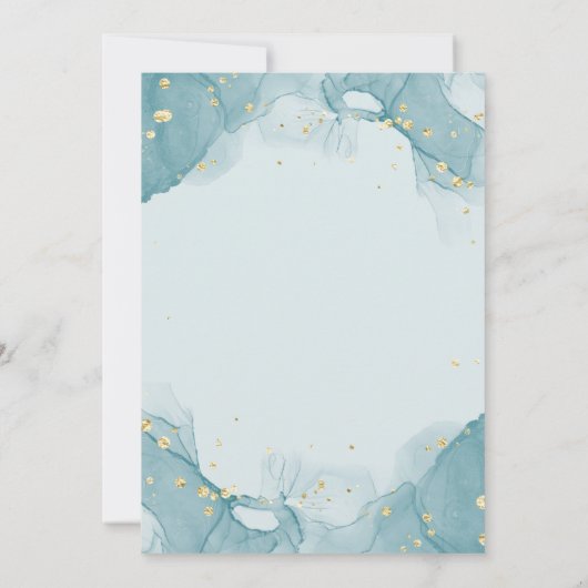 Teal Gold Abstract Ramadan Iftar Dinner Invitation 招待状 (裏面)