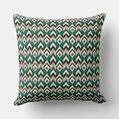 Teal Gold Art Deco Chevron Pattern クッション (裏面)