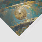 Teal Gold Dragon Woman Steampunk Decoupage Art 薄葉紙 (詳細)