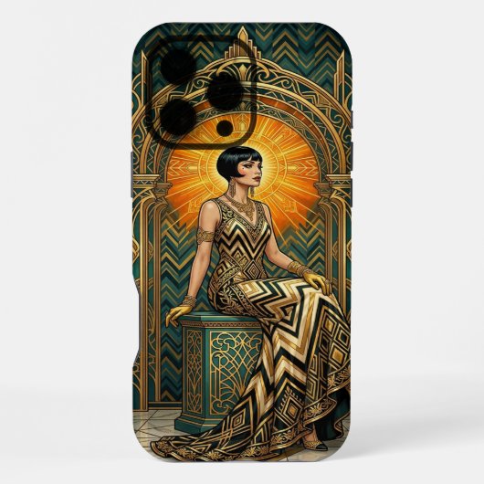 Teal & Gold iPhone 16 Pro Max Case | Elegant Egypt iPhoneケース (裏面)