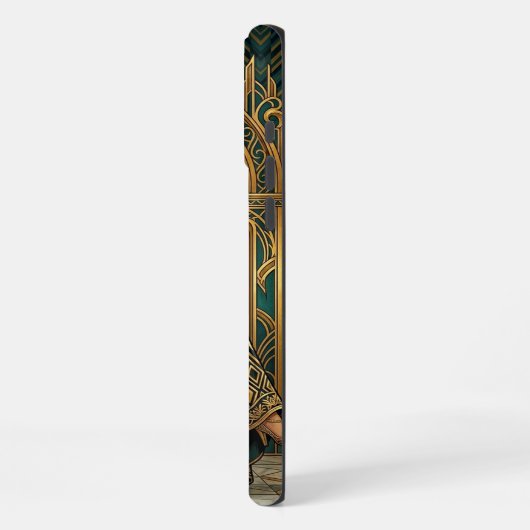 Teal & Gold iPhone 16 Pro Max Case | Elegant Egypt iPhoneケース (左側面)