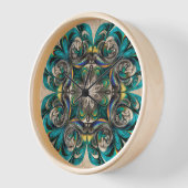 Teal & Gold Mandala Wall Clock 壁時計 (傾斜)