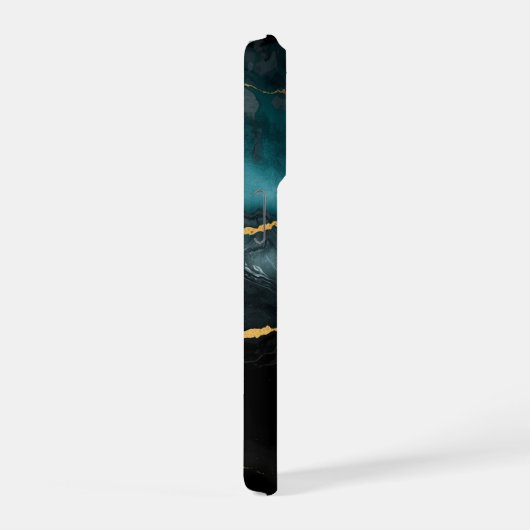 Teal & Gold Marble Luxe Phone Case iPhoneケース (右側面)