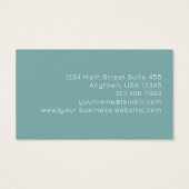 Teal Gold Modern Abstract Monogram Business Cards (裏面)