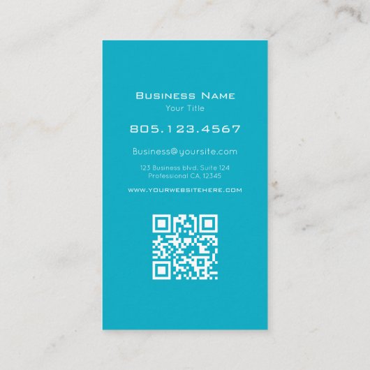 Teal & Gold Paint Swirl Drip Design • Custom Edit 名刺 (裏面)