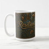 Teal Gold Resilient Affirmation Classic Mug コーヒーマグカップ (左)