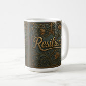 Teal Gold Resilient Affirmation Classic Mug コーヒーマグカップ (正面右)