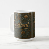 Teal Gold Resilient Affirmation Classic Mug コーヒーマグカップ (正面左)