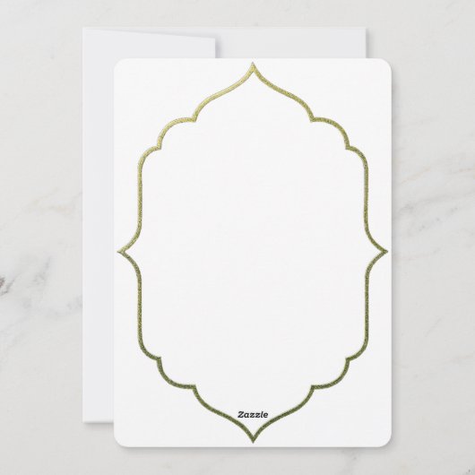 Teal & Gold Script Eid Al-Fitr Greeting シーズンカード (裏面)