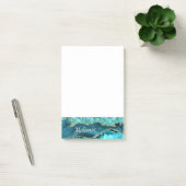 Teal Gold Sparkly Post-it® Notes Gift Custom Name ポストイット (オフィス)