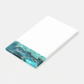 Teal Gold Sparkly Post-it® Notes Gift Custom Name ポストイット (アングル)