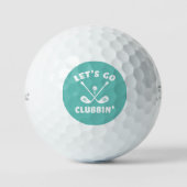 Teal Golfer Funny Whimsical Tournament Favor ゴルフボール (正面)