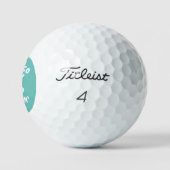 Teal Golfer Funny Whimsical Tournament Favor ゴルフボール (ロゴ)
