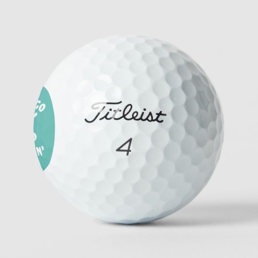 Teal Golfer Funny Whimsical Tournament Favor ゴルフボール (ロゴ)