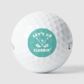 Teal Golfer Funny Whimsical Tournament Favor ゴルフボール (正面)