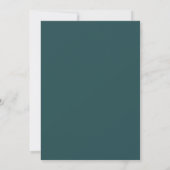 Teal Graceful Botanical Wedding 招待状 (裏面)