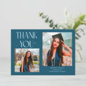 Teal Graduate Thank You 2-Photo  案内状 (スタンド正面)