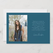 Teal Graduate Thank You 2-Photo  案内状 (裏面)