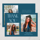 Teal Graduate Thank You 2-Photo  案内状 (正面/裏面)