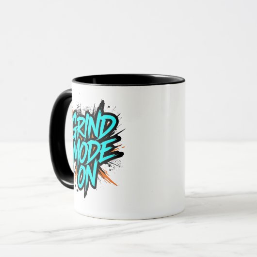 Teal Graffiti Style "Grind Mode On" マグカップ (正面左)