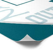 teal gray team colors volleyball team photo ポスター (角)