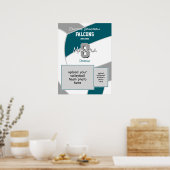 teal gray volleyball team colors commemorative ポスター (キッチン)