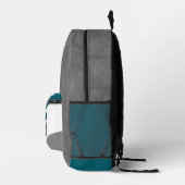 teal gray volleyball team colors team name プリントバックパック (右)