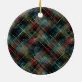 Teal Green Burgundy Bow Gold Ornament Christmas セラミックオーナメント (裏面)