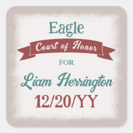 Teal Green, Burgundy Celebration Sticker スクエアシール