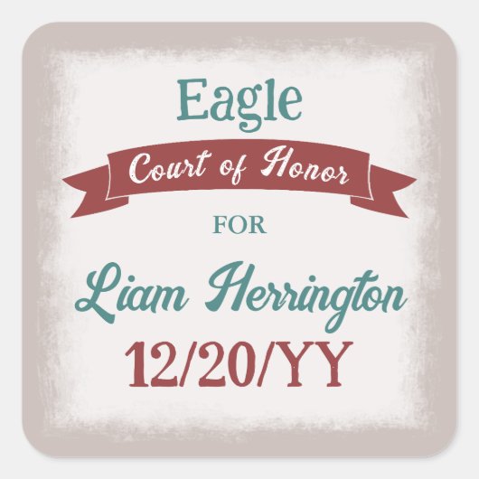 Teal Green, Burgundy Celebration Sticker スクエアシール (正面)