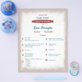 Teal Green, Burgundy Eagle Court of Honor Program チラシ (シングル)