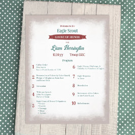 Teal Green, Burgundy Eagle Court of Honor Program チラシ