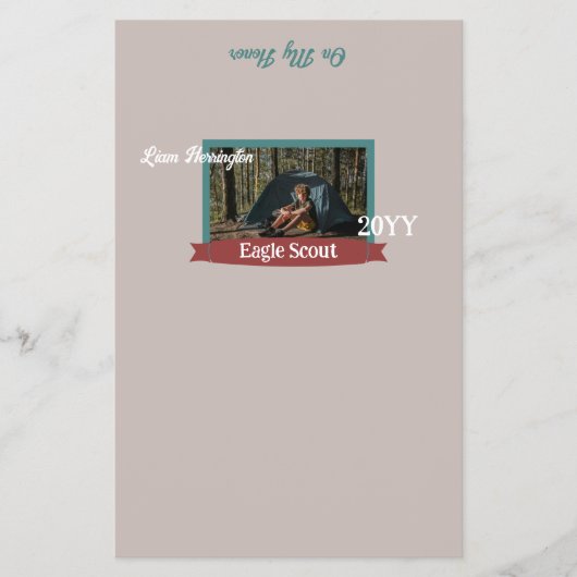 Teal Green, Burgundy Eagle Scout Candy Bar Wrapper チラシ (正面)