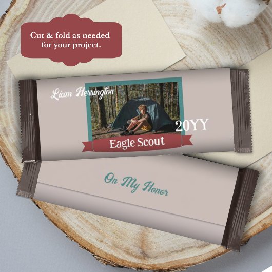 Teal Green, Burgundy Eagle Scout Candy Bar Wrapper チラシ