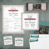 Teal Green, Burgundy Eagle Scout Court of Honor 招待状