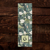 Teal Green Chinoiserie Initial Tropical Floral ヨガマット