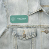Teal Green Custom Business Logo Employee Magnetic 名札 (インサイチュ)
