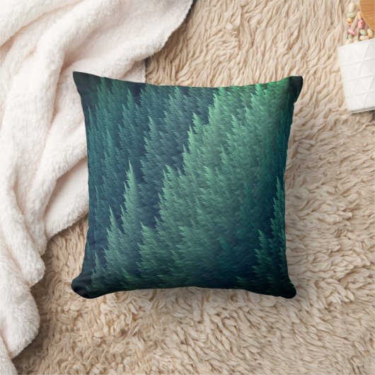 Teal Green Feather Pattern クッション (ブランケット)