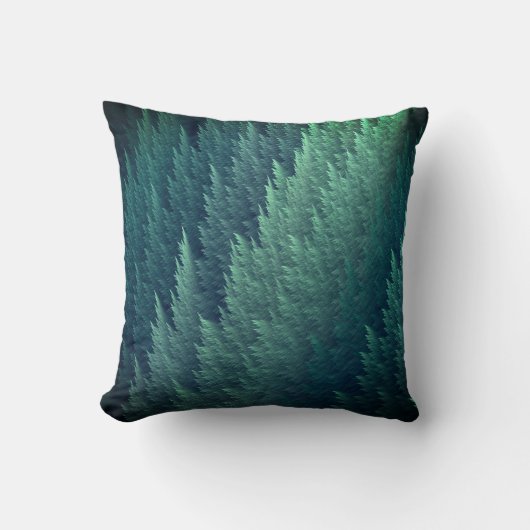 Teal Green Feather Pattern クッション (正面)