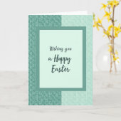 Teal Green Festive Holiday Card カード (黄色い花)