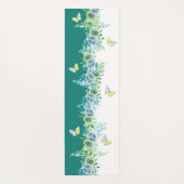 Teal Green Floral Butterfly Yoga Mat ヨガマット (裏面)