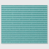 Teal Green Glitter Style Horizontal Stripes ラッピングペーパー (フラット)