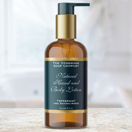 Teal Green & Gold Foil Cosmetics Bottle Label 長方形シール