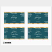 Teal Green & Gold Foil Cosmetics Bottle Label 長方形シール (シート)