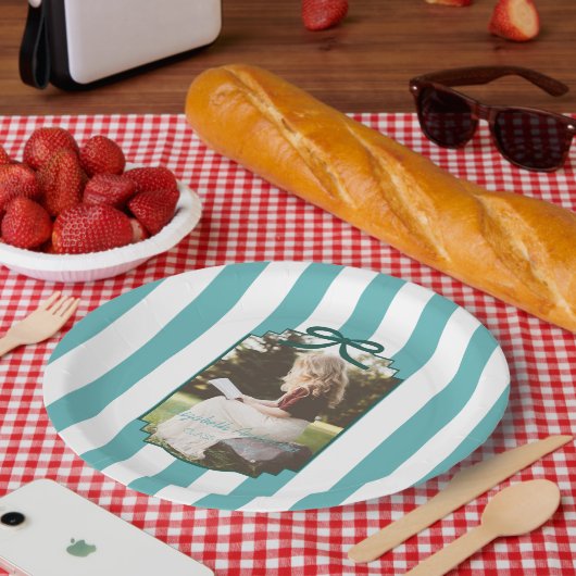 Teal Green Graduation ペーパープレート (ピクニック)