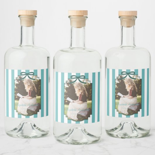 Teal Green Graduation リキュールボトルラベル (ボトル)