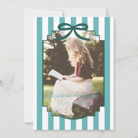 Teal Green Graduation 案内状 (正面)