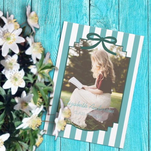 Teal Green Graduation 案内状