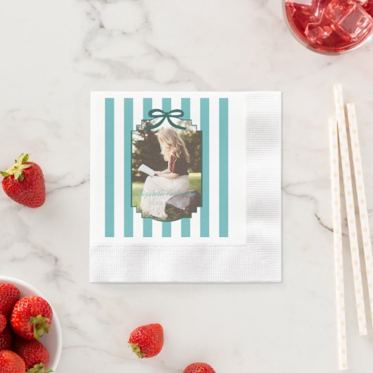 Teal Green Graduation 縁ありカクテルナプキン (インサイチュ)