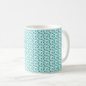 Teal Green Paisley Floral Pattern Modern Boho  コーヒーマグカップ (正面右)